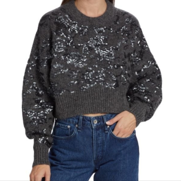 Rag and bone cropped sweater with sequins